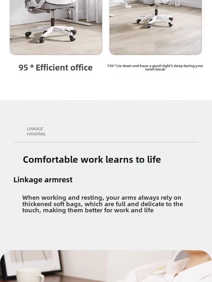 Ergonomic Computer Chair Home Office Chair with Reclining Seat, Comfortable Gaming Chair, Adjustable Desk Chair for Students & Workspaces