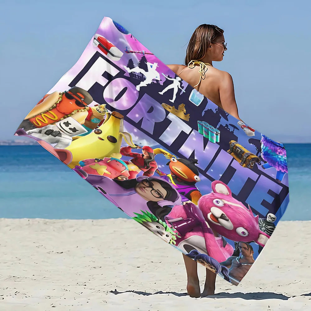 New Hot Game F-FortniteS Beach Towel Microfiber Sand Free Quick Dry Soft Sandproof Pool Towels Gift for Women Travel Gym Shower