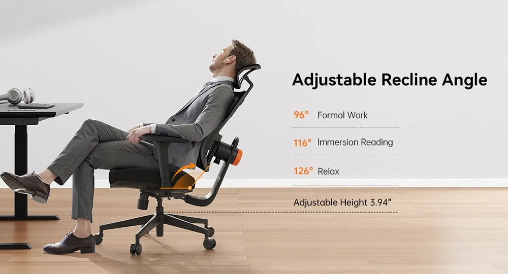 NEWTRAL Ergonomic Office Chair with Auto-Following Backrest, Adaptive Lumbar Support, Adjustable Headrest, 3D Armrests & Reclining Mesh Computer Chair