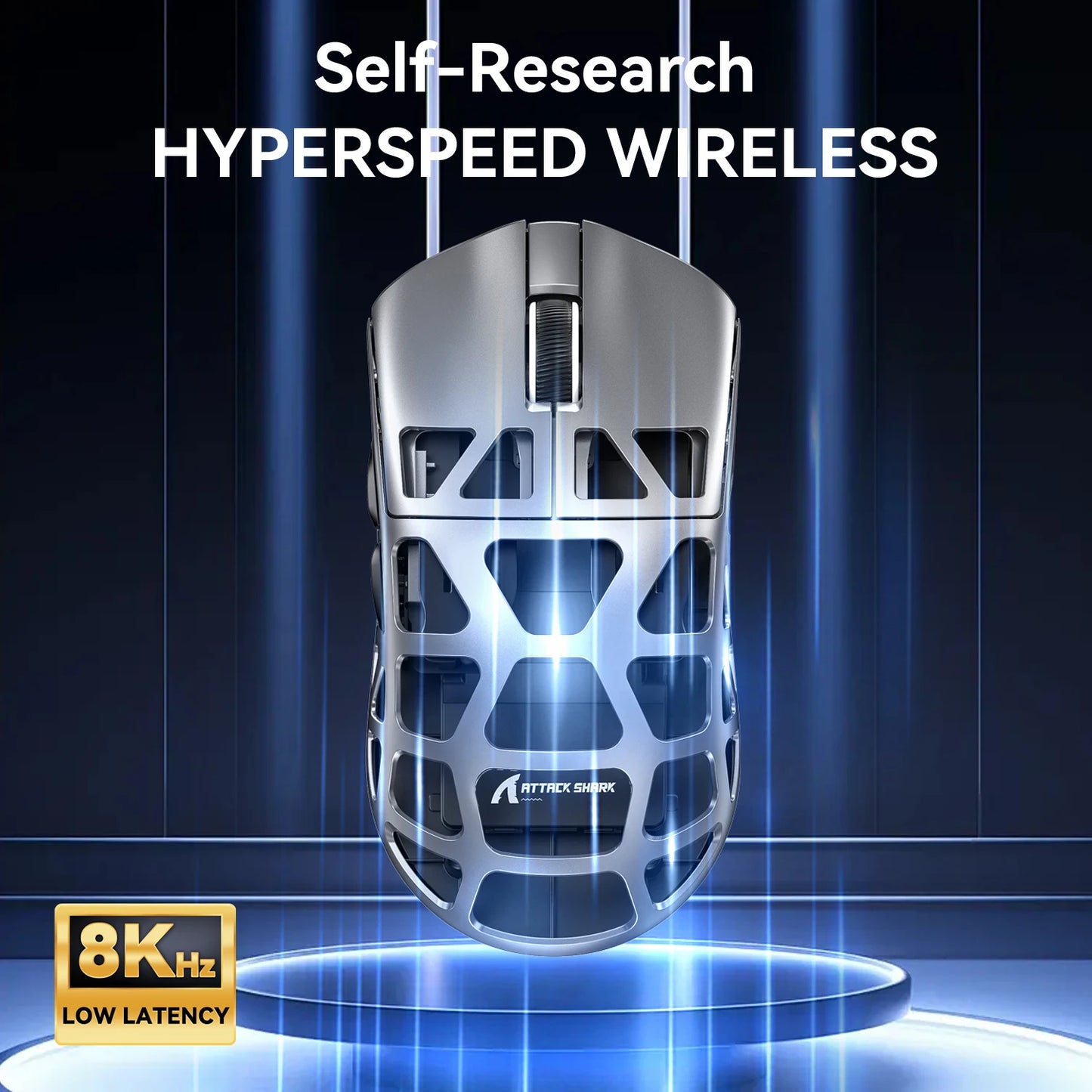 ATTACK SHARK R3 Gaming Mouse Magnesium Alloy Honeycomb,Ultra-Lightweight 8K Hz, PAW3395 Sensor, 26000 DPI, Ergonomic Shel