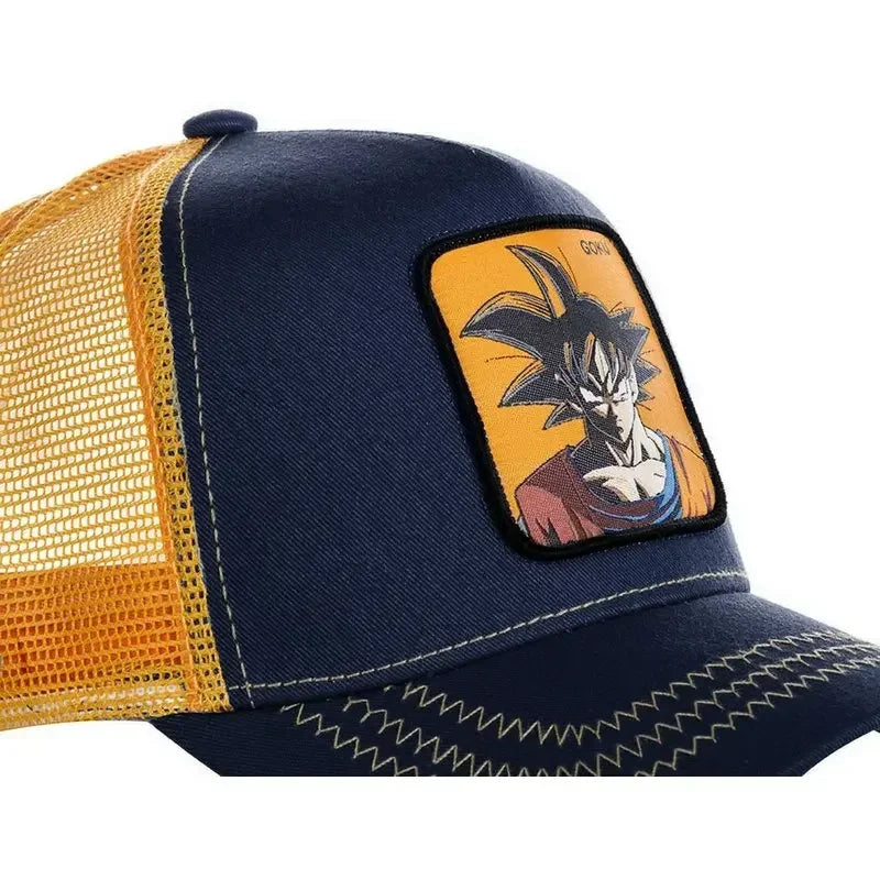 Kapa Dragon Ball Son Goku, bejzbolska kapa, poletna potovalna kapa s ščitkom, moška kapa z vezenjem, hip-hop kapa s ščitkom proti soncu, nastavljiva kapa v stilu »trucker«, mrežasta kapa