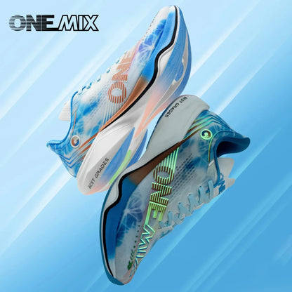 ONEMIX Nowe buty do biegania maratońskiego z podeszwą z nylonu i włókna węglowego – amortyzujące, profesjonalne, zapewniające stabilne wsparcie, ultralekkie, z doskonałym odbiciem
