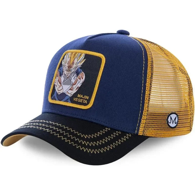 Kapa Dragon Ball Son Goku, bejzbolska kapa, poletna potovalna kapa s ščitkom, moška kapa z vezenjem, hip-hop kapa s ščitkom proti soncu, nastavljiva kapa v stilu »trucker«, mrežasta kapa