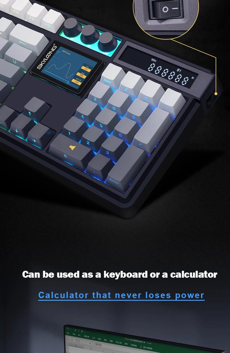 SKYLOONG GK104 Pro Wireless Mechanical Keyboard 100% Custom Keyboard Hot-Swapp Low-noise Switch for PC Gamer office Accessoies