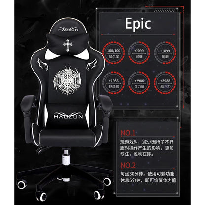 Gaming Chair Ergonomic Reclining Computer Chair with Footrest, 360° Swivel Gamer Chair, Adjustable Office Chair for Home, Gaming Room & Office