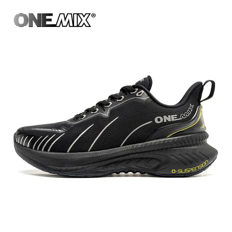 ONEMIX New Cushioning Running Shoes For Men Suitable for Heavy Runners Lace-Up Sports Women Non-slip Outdoor Athletic Male Sneakers