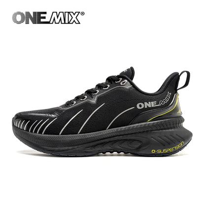 ONEMIX New Cushioning Running Shoes For Men Suitable for Heavy Runners Lace-Up Sports Women Non-slip Outdoor Athletic Male Sneakers