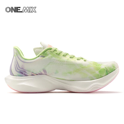 ONEMIX Nowe buty do biegania maratońskiego z podeszwą z nylonu i włókna węglowego – amortyzujące, profesjonalne, zapewniające stabilne wsparcie, ultralekkie, z doskonałym odbiciem