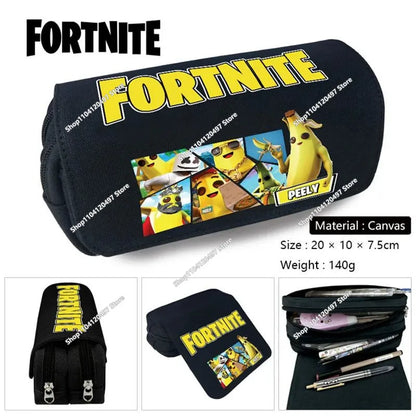 Fortnite Kids Pencil Bags Multifunctional Stationery Box Children's Large Capacity Double Layer Stationery Bag