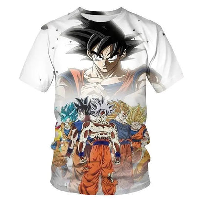 Dragon Ball -T-paita Lasten 3D-T-paita Muoti Lasten poikien lyhythihainen pyöreäkaulainen vapaa-ajan anime Super Saiya Wukong