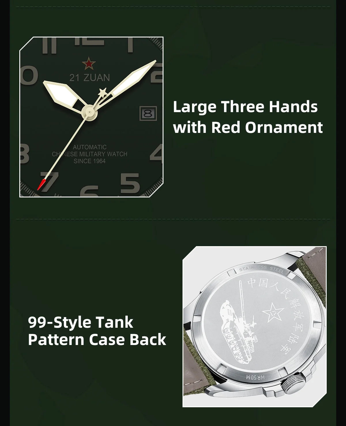 Seagull D581 Men's Automatic Mechanical Watch Military Retro Fashion Clock  Luminous Waterproof Sport Wristwatch Mens Gift