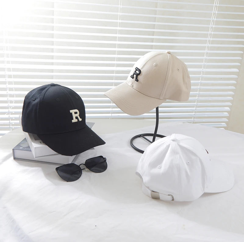 Letter R Embroidery Baseball Cap Cotton Dad Hat Adjustable Cap Men Women Streetwear Outdoor Sports Sun Hat Casual Daily Gorra