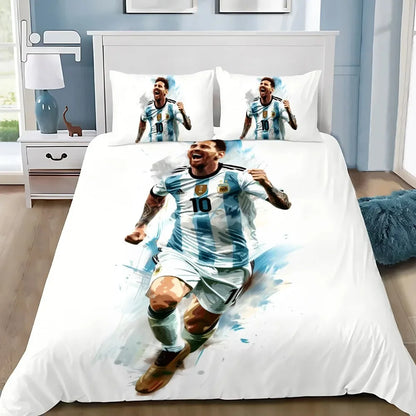 Football Star M-messis Duvet Cover Pillowcase Bedding Set Adult Boy Girl Bedroom Decoration Children Single Double Large Size