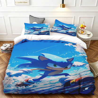 Exquisite Cartoon S-Sonics Wallpaper Anime Digital Printing Bedding Set Duvet Cover Comforter Bed Youth Kids Girl Boys Gift soft