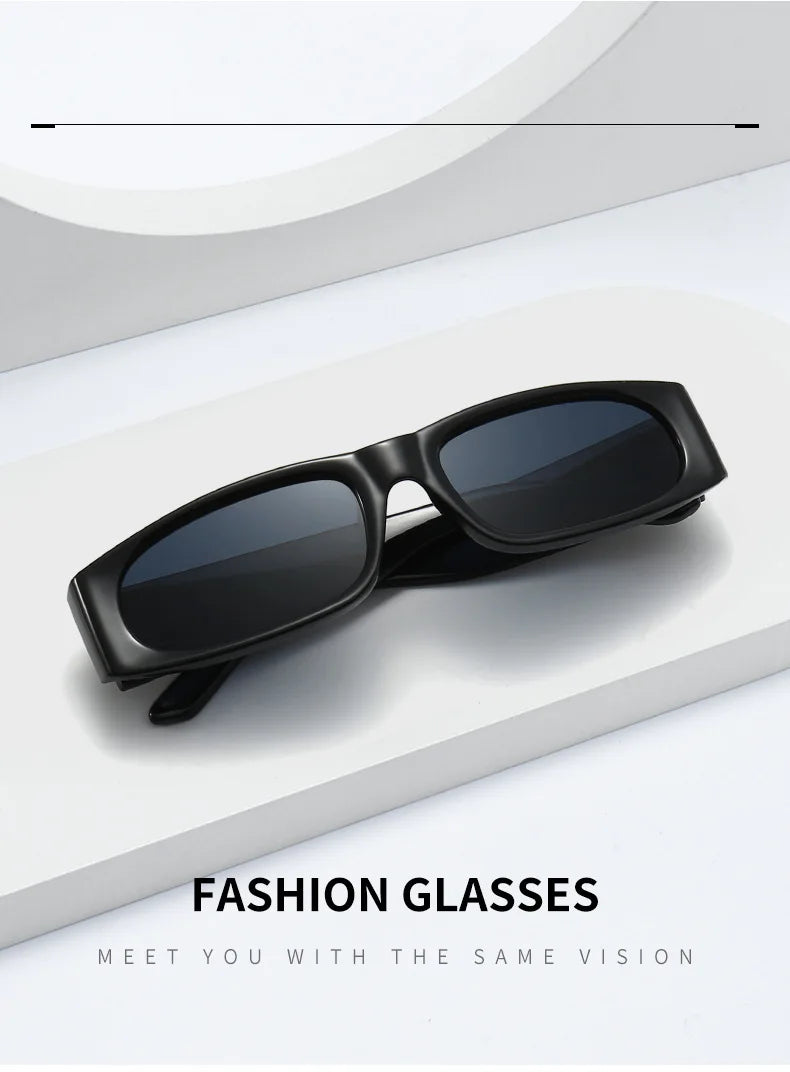 Hiphop Style Narrow Frame Black Sunglasses Men's Retro Effortless Orange Sunglasses UV400