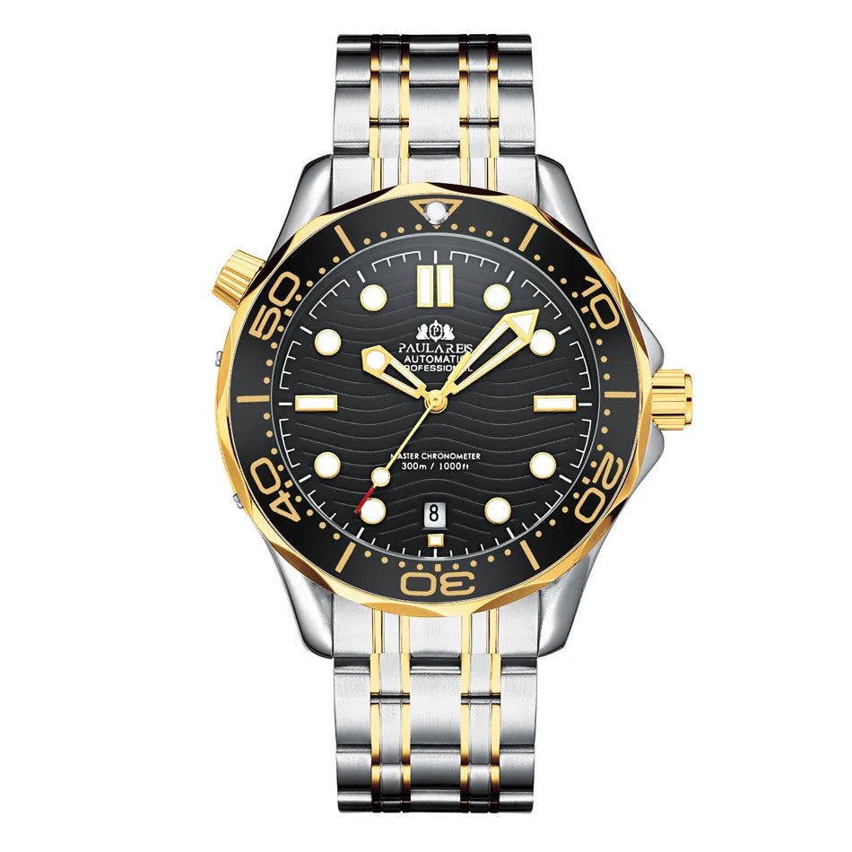 Luxury Automatic Watch for Men Stainless Steel Waterproof Calendar Mechanical Watches Fashion Casual Mens Watches Reloj Hombre
