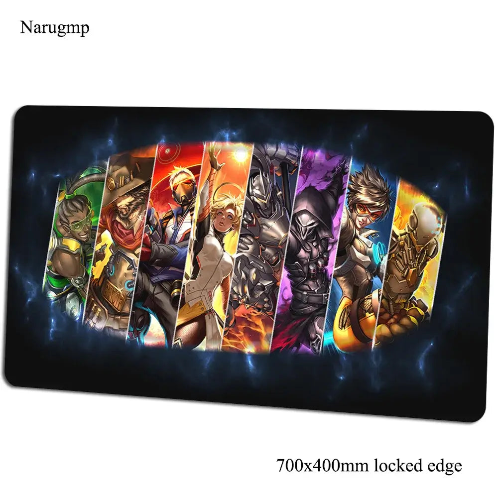 Overwatch-Mauspad 700x400x3mm, Gaming-Mauspad im Anime-Stil, personalisierte Schreibtischunterlage fürs Büro, Notebook-Desk-Mat, Geschenk für Jungen, Padmouse für PC-Gamer