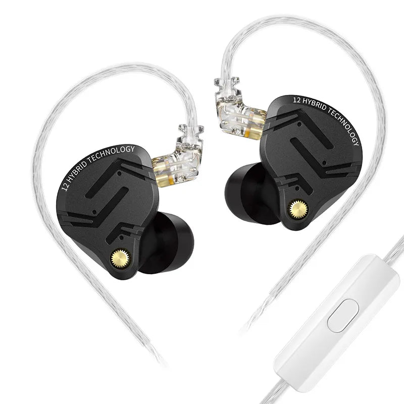 KZ ZS12 PRO X Hybrid Dynamic & Balanced Armature Technology IEM Earphone Upgrade HiFi Bass In Ear Headphone Tunning Wire Headset