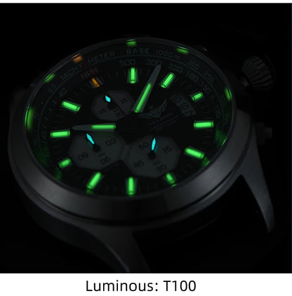 YELANG V1029S Men's Quartz Watch 42mm Japan OS10 Movement T100 Luminous 100M Waterproof Sports Military Style Watches Sapphire