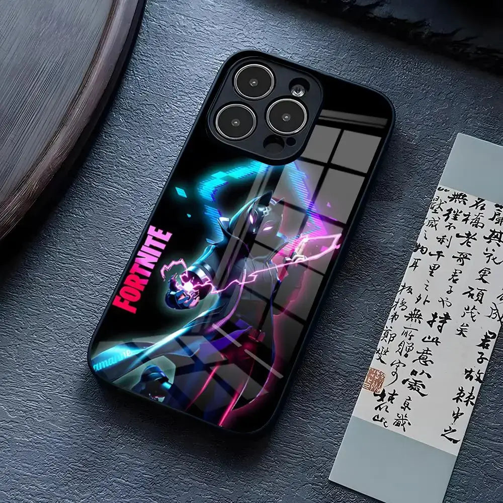 B-Battle-R-Royales-F-FortniteS Phone Case For iPhone 17 Pro Max, 15 Pro, 14, 12, 11, 13 Mini, X, XR, XS, 16 Plus, SE Glass Cover