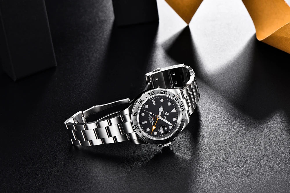 Pagani Design 2026 New Men's Automatic Mechanical Watch GMT Sapphire Stainless Steel Waterproof 10Bar Luminous BWG-9 Watch for Men