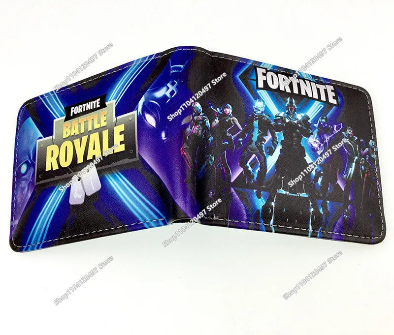 Fortnite Wallets for Kids Anime Fortnite Wallet Cartoon Card Holder Bag Leather Short Purse Fashion Folded Purses Boys Gift