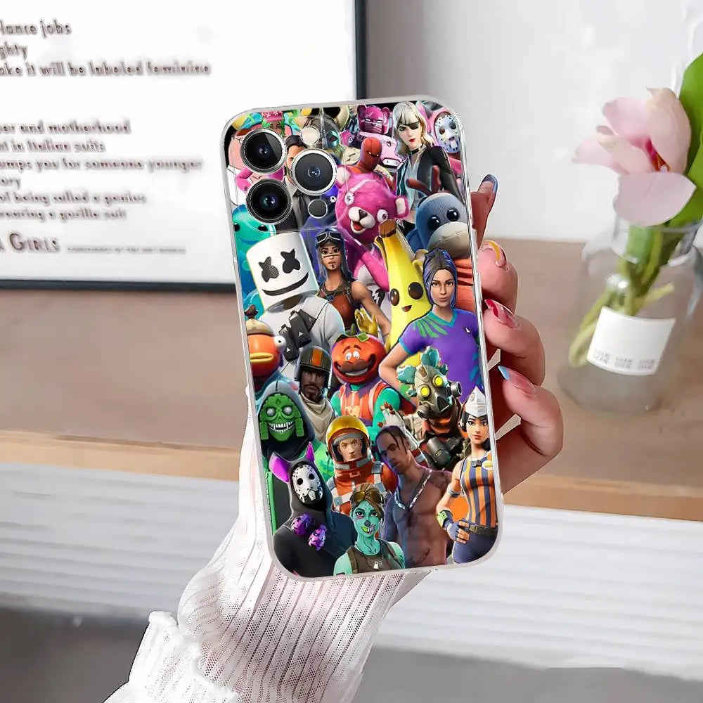 F-Fortnites-Cools telefoncover til IPhone 17 16 15 14 13 12 11 Pro Max Plus, blødt cover, personligt DIY