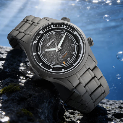 BERNY Titanium Diver Watches for Men 20ATM Super Luminous Automatic Mechanical Men's Dive Watch Sapphire Swim Diving Wristwatch