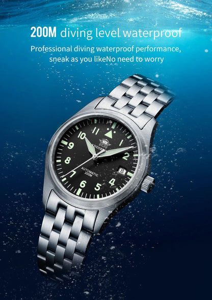 ADDIESDIVE Fashion Retro Personalized Watches 200m Waterproof C3 Luminous Steel Watch Sapphire Glass Mechanical Analog Watches