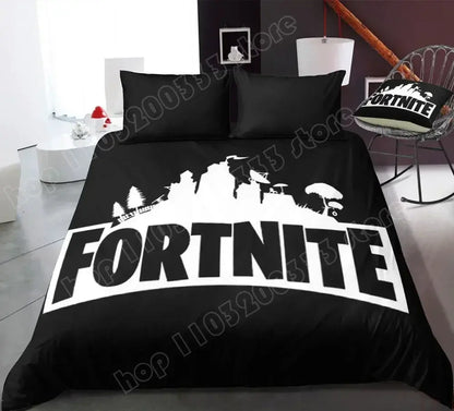 Juego de cama Fortnite con funda nórdica de 3 piezas, diseño 3D, ropa de cama para dormitorio, gaming, anime y dibujos animados, funda de almohada, decoración de habitación, regalo