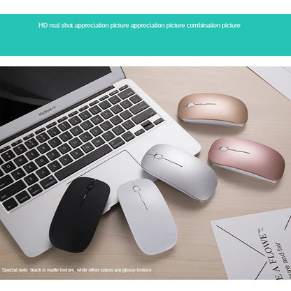 Rechargeable Type-C Wireless Mouse with USB Dual Receiver, Silent Ergonomic Wireless Mouse, Adjustable 1600 DPI Computer Mouse for Laptop & PC