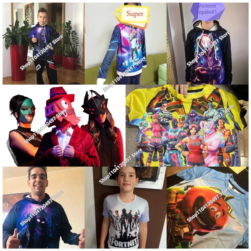 Game Fortnite Cosplay Hoodies Children's Adult Unisex Sweatshirt Pullover Hoodies Coat Casual Uniforms Halloween Outfits