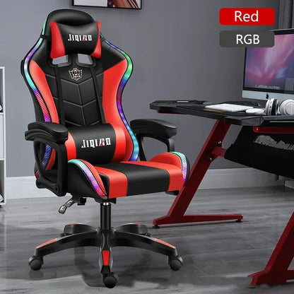 RGB Gaming Chair Ergonomic Computer Chair with Massage Function, Reclining Office Chair, Swivel Gamer Chair with Adjustable Height and Armrests