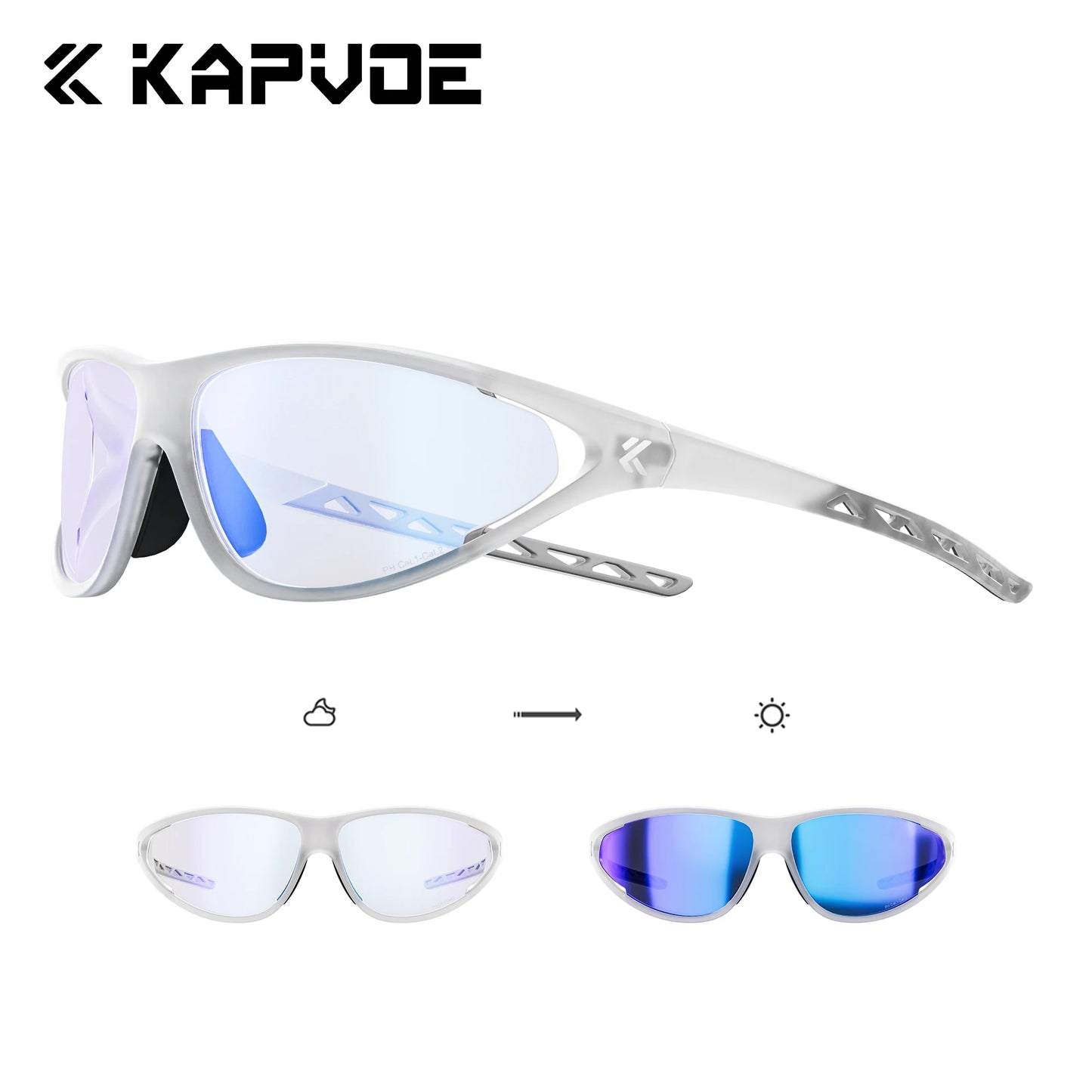 Kapvoe Hiking Sunglasses Camping Fashion Sunglasses for Men Photochromic Cycling Glasses MTB Bike Goggles Fishing Eyewear Sports
