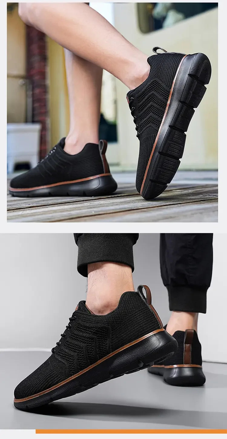 Casual Sneaker Shoes, Breathable Men's Walking Mesh, Soft Sole Outdoor Anti-Slip Travel Comfortable Running Shoes, Tenis Masculino