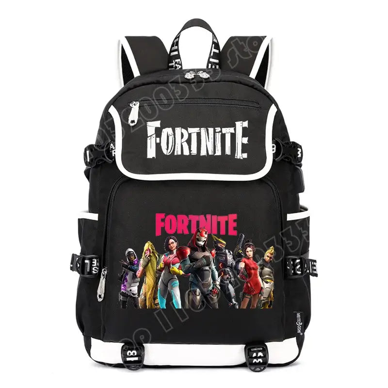 Fortnites раница с голям капацитет, ежедневна чанта за рамо с USB порт, унисекс аниме ученическа раница, нов стилен подарък за канцеларски принадлежности