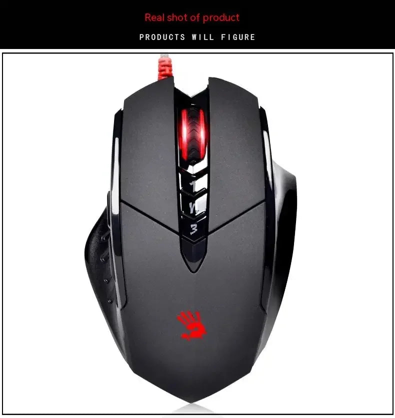 Bloody V7M kabelgebundene Maus RGB leichtes ergonomisches Design 4000dpi PC Büro E-Sports Gaming Makroprogrammierung Maus für CF LOL CS