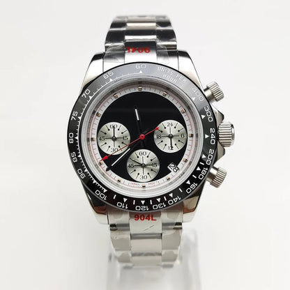 20 color Business 39mm Quartz Watch Men's Timing Sapphire Crystal VK63 Movement Calendar Luminous Blue Dial Stainless Steel Stra