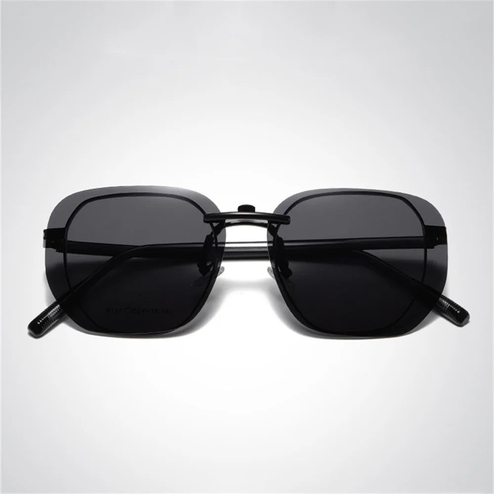 KLASSNUM Men Driving Clip On Polarized Sunglasses for Myopia Eyeglasses Women Square Night Vision Fishing UV400 Sun Glasses Clip