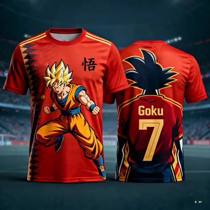 2026 Summer Dragon Ball Men's Casual T-shirt 3D Printed Short-sleeved Fashion Loose Women and Kids Breathable Sports Top Shirt
