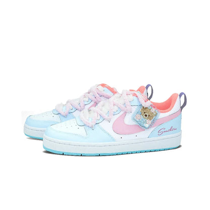 Custom Sneakers Nike Court Borough Whale Heart & Bear Candy Wrapper Sweet, Gentle & Playful Women's Skateboarding Sneakers