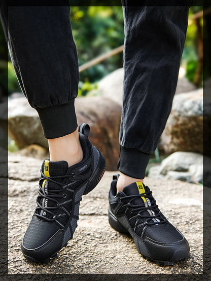 Męskie buty turystyczne – buty sportowe do terenów o zróżnicowanym ukształtowaniu terenu, z oddychającą siateczką, antypoślizgowe, odporne na zużycie – buty turystyczne i rowerowe