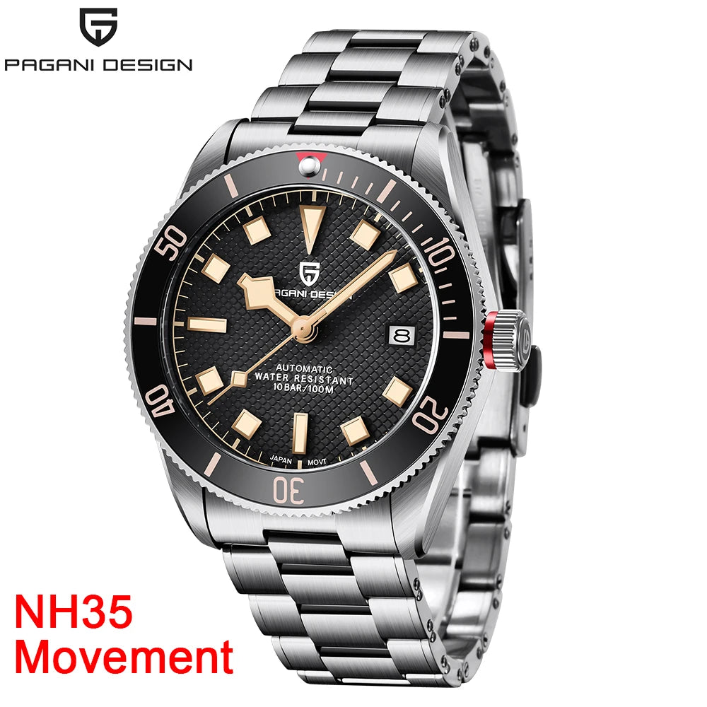 PAGANI DESIGN BB58 Men's Watches Mechanical Watch For Men Luxury Automatic Watch Men's NH35 Movement Waterproof Reloj Hombre PD-1671