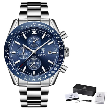BENYAR 5140 muški sat, ležerni sportski sat, luksuzni vodootporni kvarcni sat, vrhunski vojni kronograf.