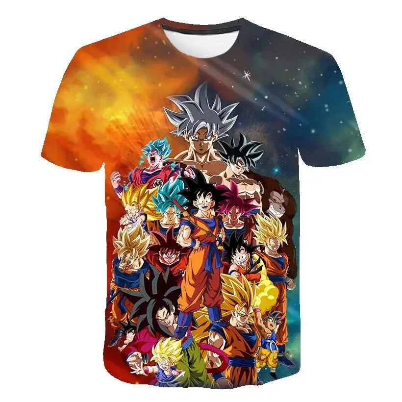 Dragon Ball Goku Cosplay T Shirts Super Saiyan Boys Kids Clothes Short Sleeve T-shirt White Black Orange Breathable Jersey, Produit gaming premium Fraquane