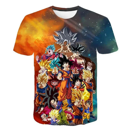Dragon Ball Goku Cosplay T Shirts Super Saiyan Boys Kids Clothes Short Sleeve T-shirt White Black Orange Breathable Jersey, Produit gaming premium Fraquane
