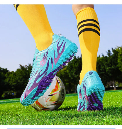 Chaussures de football professionnelles pour enfants et hommes, chaussures de sport à tige basse avec soutien de la cheville, pour jeunes, entraînement et matchs, antidérapantes et durables