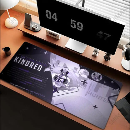 League of Legends Kindred Mouse Pad Large Gaming Mousepad Computer Anime Girl Desk Mat Laptop Accessories Gamer XXL Keyboard Rug