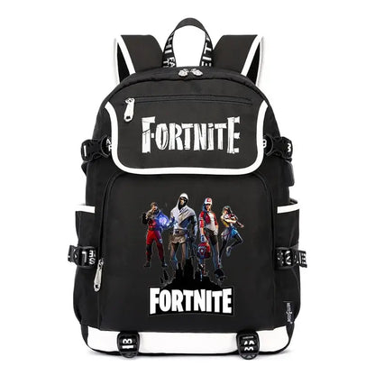 Fortnites раница с голям капацитет, ежедневна чанта за рамо с USB порт, унисекс аниме ученическа раница, нов стилен подарък за канцеларски принадлежности