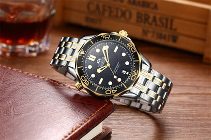 Luxury Automatic Watch for Men Stainless Steel Waterproof Calendar Mechanical Watches Fashion Casual Mens Watches Reloj Hombre